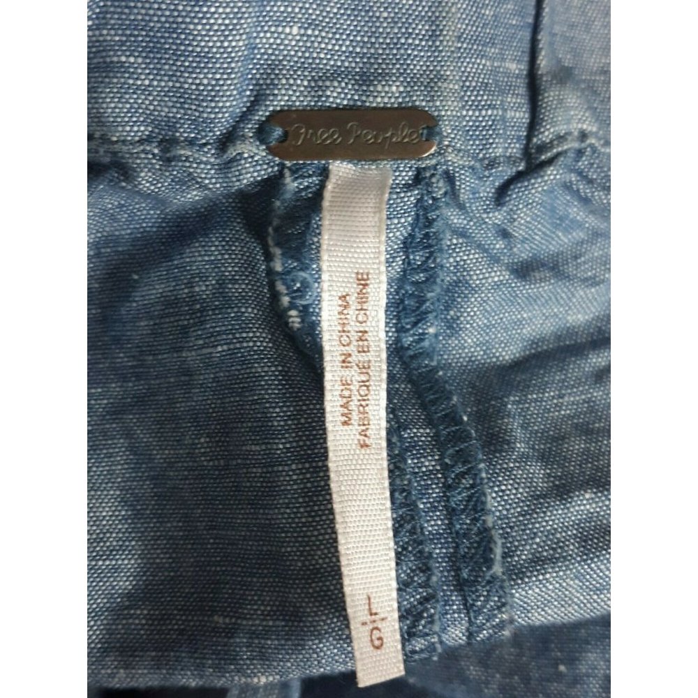 FREE PEOPLE Show Some Shoulder in Chambray Blouse - Picture 11 of 12